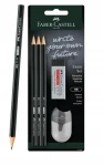 FABER-CASTELL Exam Set Grafitová tužka - tvrdost HB 3 ks + gumou + ořezávátko (111183)
