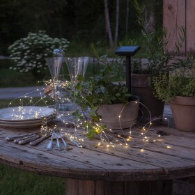 Star Trading Solární světelný řetěz délka 2 m Dew Drop stříbrný - STAR TRADING Světelný řetěz na solární napájení Dew Drop 200 LED, stříbrná barva, plast