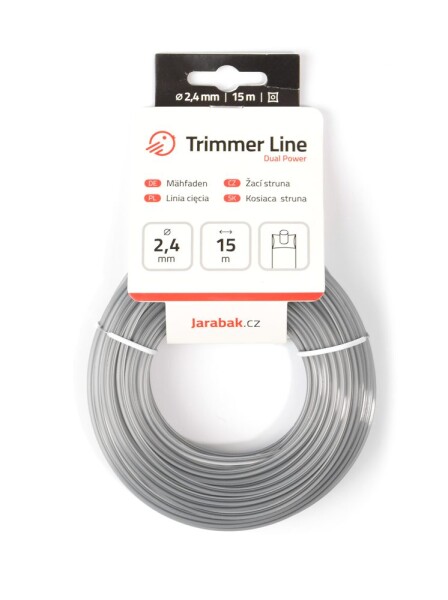 Žací struna Jarabák Dual Power čtvercová 2,4 mm x 15 m