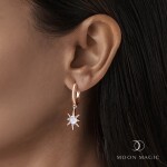 Royal Fashion visací náušnice 14k zlato Vermeil GU-DR22119E-ROSEGOLD