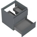 MEXEN/S - Rivel koupelnová skříňka pod umyvadlo 50, 2 zásuvky, reliéf , grafit mat 91A20-05047-2-BFF66