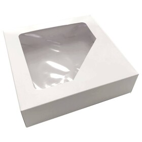Dortisimo Krabice na zákusky bílá s okénkem (22 x 22 x 6 cm)