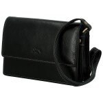 Luxusní dámská kožená crossbody kabelka Katana Flavia, černá