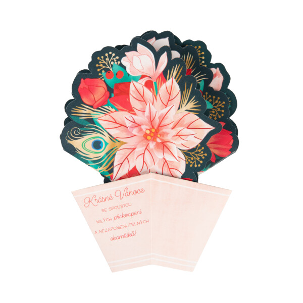 3D skládací vánoční přání - Kytice - Albi