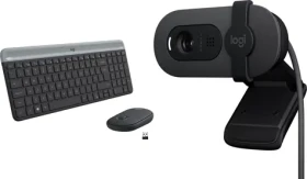 Logitech MK470 Slim US + Brio 100 / Bezdrátová sada klávesnice, myši a webkamery / USB