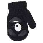 BeSnazzy pletené dětské rukavičky zateplené s obrázkem - chlapecké - tmavě šedé, velikost: 12cm