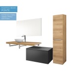 Mereo Mailo, koupelnová skříňka vysoká 170 cm, dub Riviera, chrom madlo CN524LP