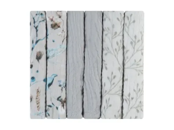 KikkaBoo Pleny mušelínové 30x30 cm 6ks Dreamy Fields Grey (31103010113KB)