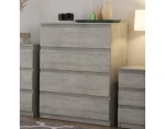 Komoda se 4 zásuvkami Carlos, šedý beton, 75 cm