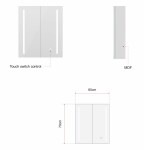 Erga Hana, zrcadlová galerka s LED osvětlením 60x70cm s integrovanou zásuvkou, bílá, ERG-V05-HANA-6070-WH