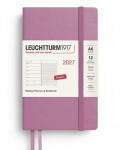 Týdenní plánovač Zápisník Dusty Rose, Pocket A6 2027, anglicky