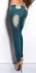 Sexy KouCla skinnies v použitém vzhledu s cvočky denimblue 38