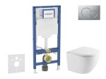 GEBERIT - Duofix Set předstěnové instalace, klozetu Oudee a sedátka softclose, tlačítko Sigma01, lakovaný matný chrom SANI11CA2104