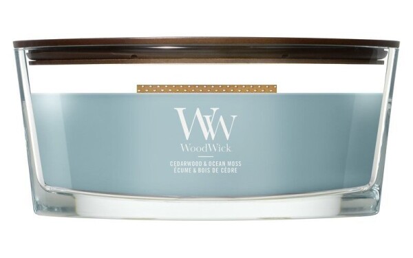 Vonná svíčka elipsa loď Cedarwood & Ocean Moss
