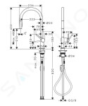 HANSGROHE - M54 Dřezová baterie Talis s výsuvnou sprškou, kartáčovaný černý chrom 72800340