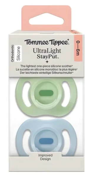 Tommee Tippee Ultra-light dudlík 0-6m Boy / Silikonový dudlík / 2 ks / Bez BPA
