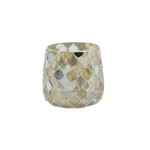 Chic Antique Skleněný svícen Mosaic 8 cm, krémová barva, sklo