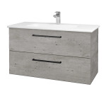 Dřevojas - Umyvadlová skříňka GIO SZZ2 100 - D01 Beton / Úchytka T06 / D01 Beton 130626H