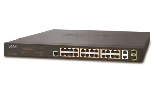 Planet FGSW-2624HPS / Switch / L2 / 24x 100Mb / 2x 1Gb SFP / 24x PoE 802.3at 220W (FGSW-2624HPS)
