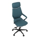 Kancelářské křeslo, zelená ekokůže, houpací mechanismus s aretací ve 4 polohách, kovový kříž, kolečka pro tvrdé povrchy