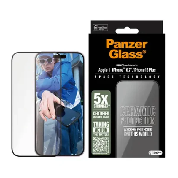 PanzerGlass Ceramic Apple iPhone 16 Plus/15 Plus s instalačním rámečkem (2855)
