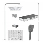 Eisl - Sprchový set s policí včetně termostatické baterie OCEAN, chrom/antracit 60531 60531