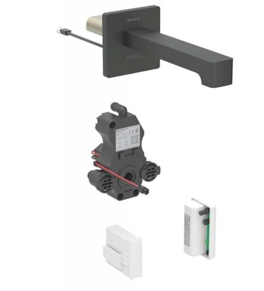 GEBERIT - Brenta Elektronický umyvadlový ventil pod omítku, napájení z generátoru, easy to clean, matná černá 116.295.14.1