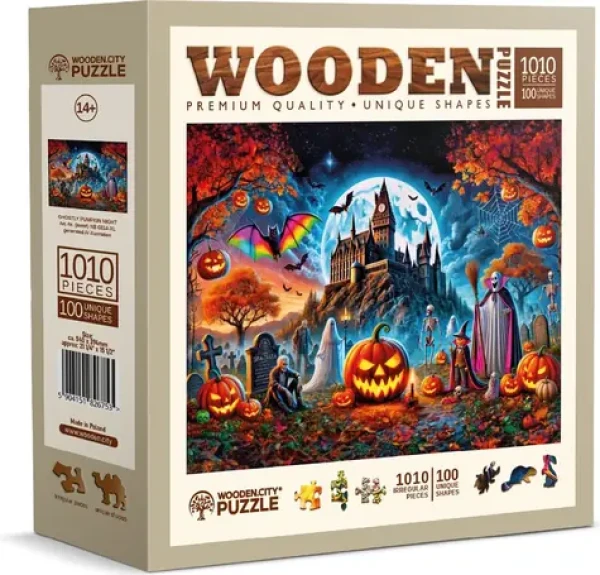 WOODEN CITY Dřevěné puzzle Halloweenská dýně