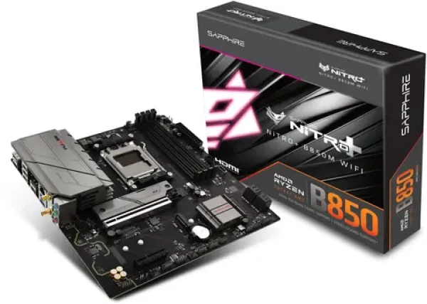 Sapphire NITRO+ B850M WIFI7 / B850 / 4x DDR5 / SATA III / USB / 2.5GLAN / Wi-Fi / M.2 / AM5 / mATX (52123-01-40G)