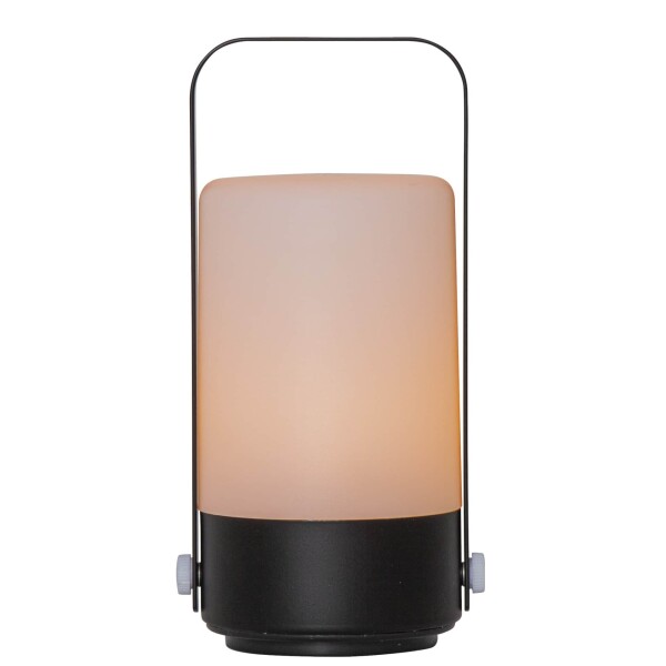 STAR TRADING Přenosná svítící LED lucerna Flame, černá barva