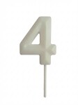 Dortisimo Svíčka s elegantním motivem číslo 4 bílá