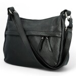 Luxusní dámská kožená crossbody kabelka Lukas, černá