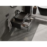 MEXEN/S - Orio koupelnová skříňka pod umyvadlo 90 cm s deskou, 1 šuplík, černá mat 91A10-09023-1-BFC71