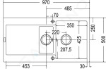 FRANKE - Maris Fragranitový dřez MRG 651, 970x500 mm, onyx 114.0250.550