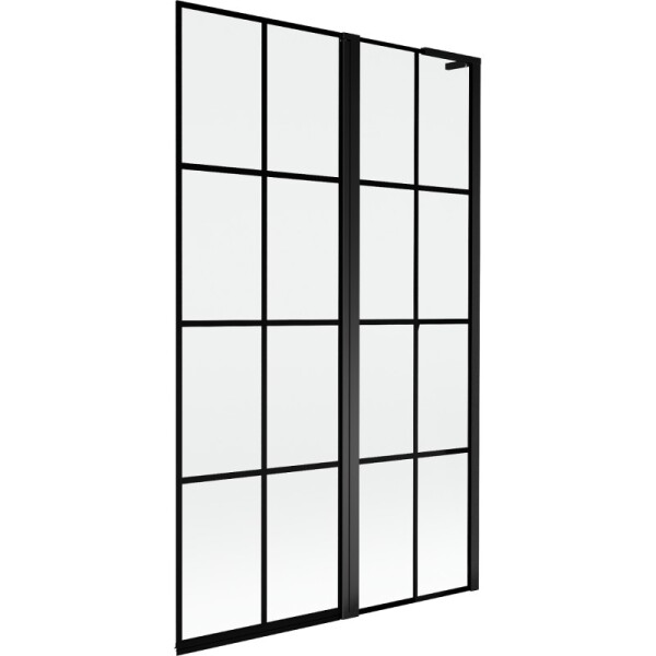 MEXEN/S - Mist L vanová zástěna 2-křídlová pravá 110 x 150, černá kratka, černá 8A9L-110-011-70-77-P