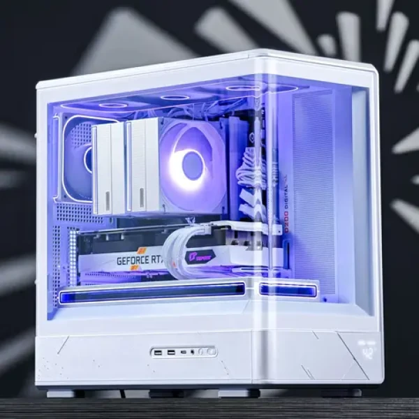Jonsbo D200 bílá / Skříň / mATX / Tvrzené sklo / Mini teplotní displej (D200 WHITE)