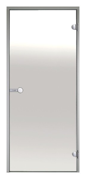 Dveře do parní sauny ALU HARVIA 8x21, čiré, 790x2090 mm, šedý rám CDA82104L