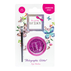 Lukky gelové oční stíny s holgrafickými třpytkami a štětcem, - EPEE