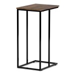 Odkládací stůl, MDF deska, dekor staré dřevo, černý kov