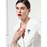 Luxusní brož Swarovski Elements Crocetti - květina, Modrá