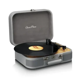 Lenco TT-116GR šedá / Gramofon v kufříku / 33 45 78 RPM / BT / RCA / repro (TT-116GR)