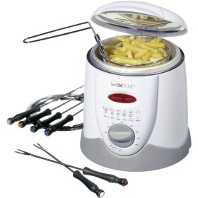 Clatronic FFR 2916 / fritovací hrnec a fondue / 900 W / 1 l / 6 vidliček / bílá (FFR 2916)