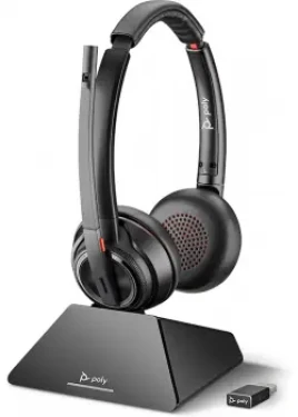 Poly Savi 8220 UC DECT černá / Bezdrátová náhlavní souprava / mikrofon / ANC / DECT / Bluetooth (8D3F2AA#ABB)