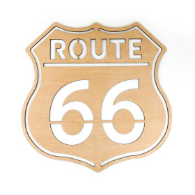 Dřevěná nástěnná dekorace Route 66