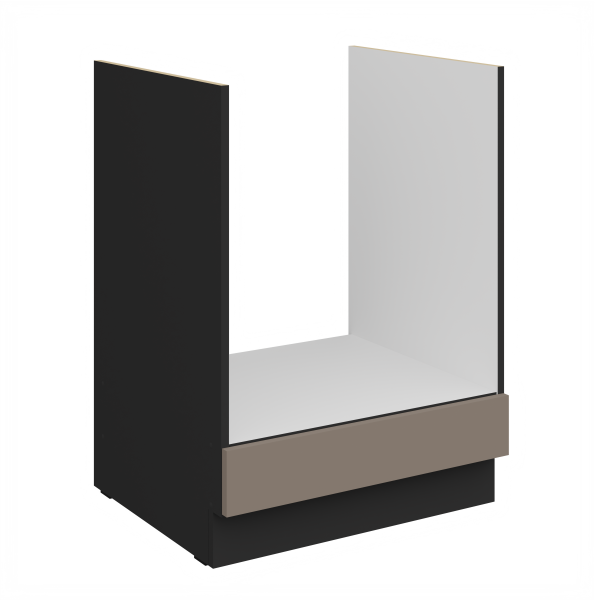 Spodní skříňka pro vestavnou troubu Aria 60 D GAZ BB Barva korpusu: Černá, Barva dvířek: TA - Sandgrau AFM