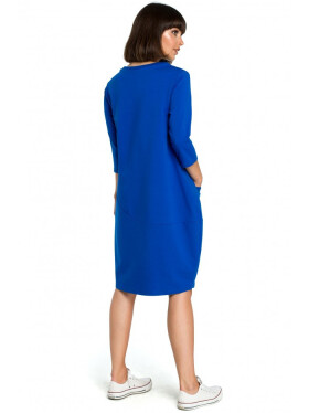 Model 15098327 Oversized šaty s přední kapsou - královská modř EU XL