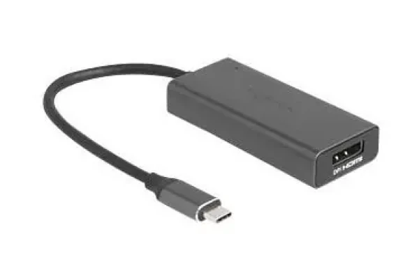 DeLock šedá / Kabel adaptéru / USB-C (M) - HDMI + DisplayPort (F) combo / 15 cm / 8K 120Hz (64316)
