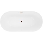 MEXEN/S - Luna Slim volně stojící vana 170 x 75, bílá, sifon a přepad růžové zlato 52041707500-60