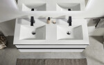 CERANO - Koupelnová skříňka Velora - bílá matná, úchytka černá + keramické umyvadlo Todo - bílá lesklá - 121x55x46,5 CER-664849