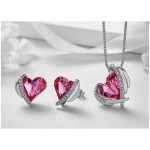 Souprava náhrdelníku a náušnic Swarovski Elements Amorita Bianca, Růžová 45 cm + 5 cm (prodloužení)